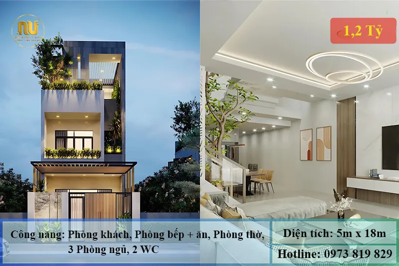 Nhà 5x18m 3 Phòng Ngủ