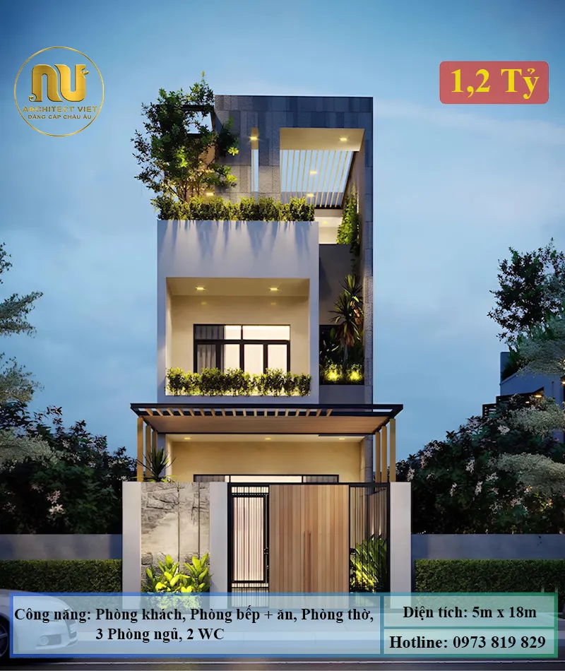 Nhà 5x18m 3 Phòng Ngủ 
