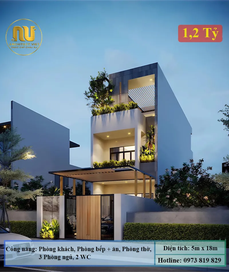 Nhà 5x18m 3 Phòng Ngủ 
