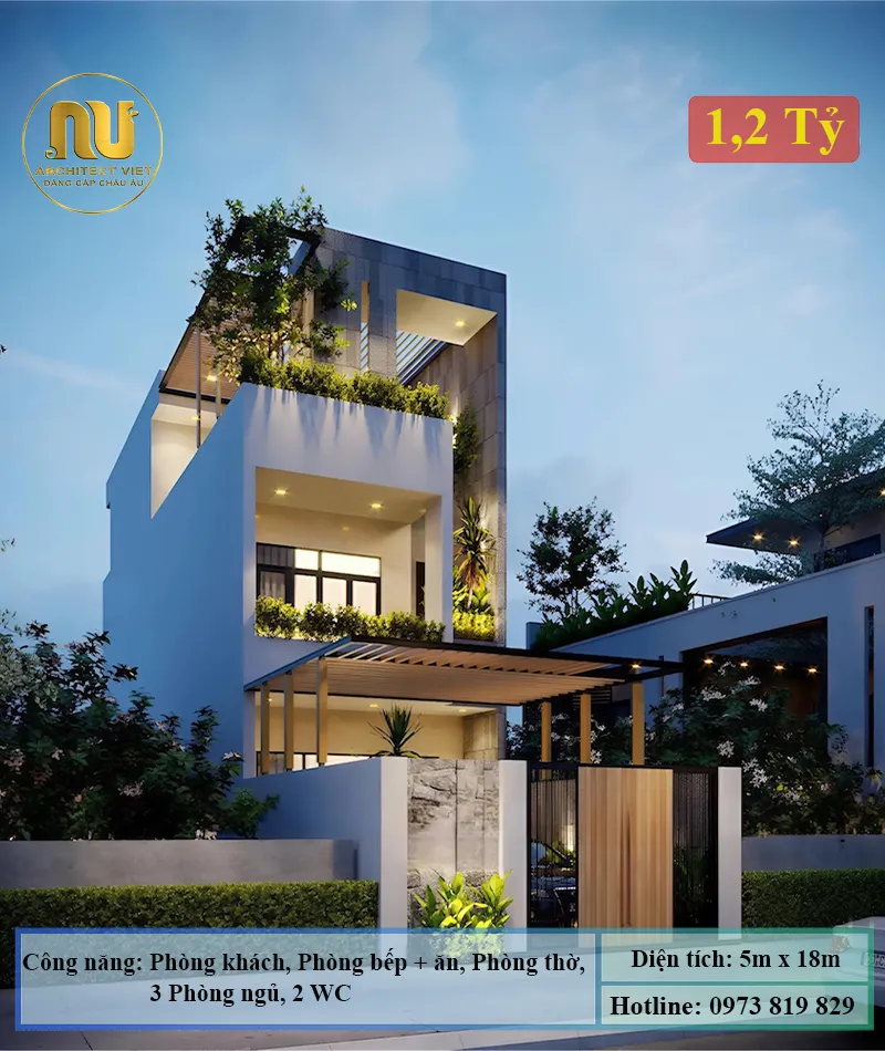 Nhà 5x18m 3 Phòng Ngủ 