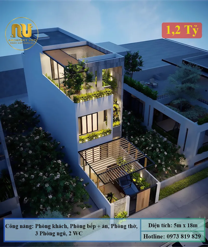 Nhà 5x18m 3 Phòng Ngủ 