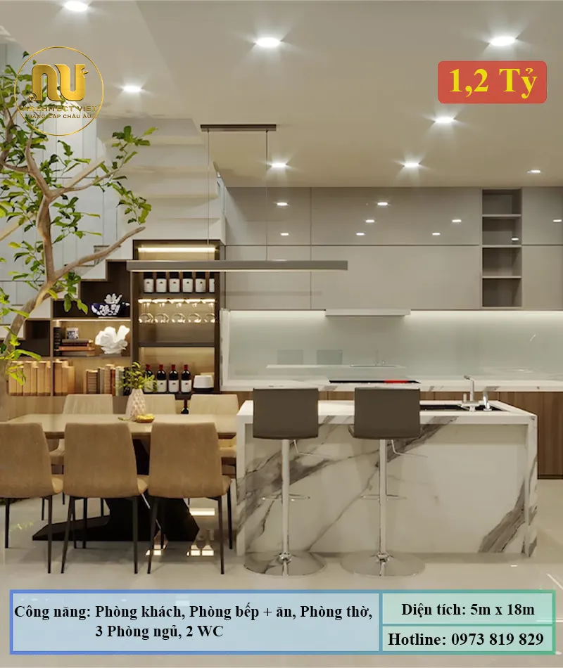 Nhà 5x18m 3 Phòng Ngủ 