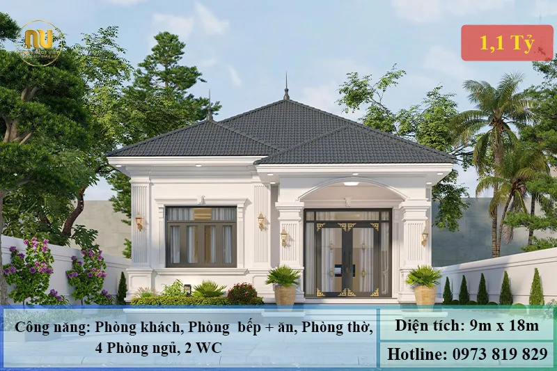 Nhà mái nhật 1 tầng 160m2