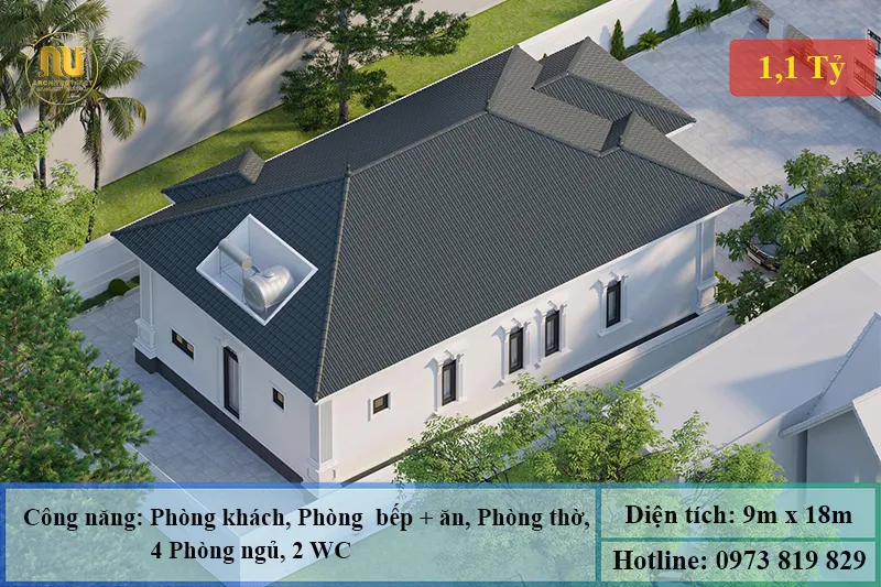 Nhà mái nhật 1 tầng 160m2