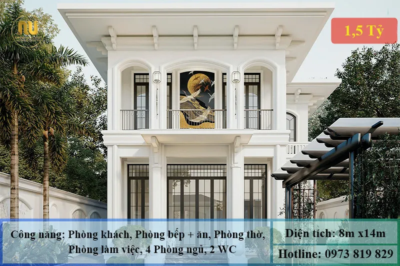 Nhà Mái Nhật 2 Tầng Mặt Tiền 8m 