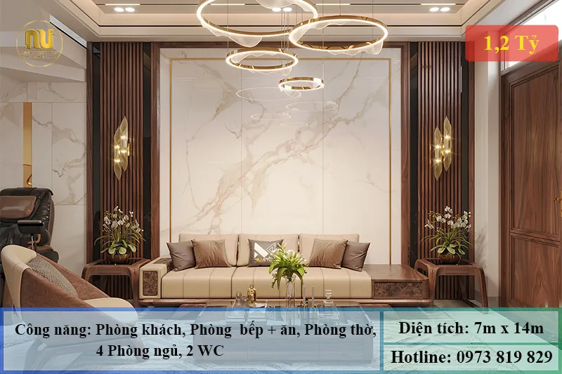 Nhà mái nhật 2 tầng ngang 7m