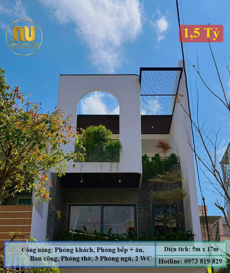 Nhà ống 2 tầng 5x17m