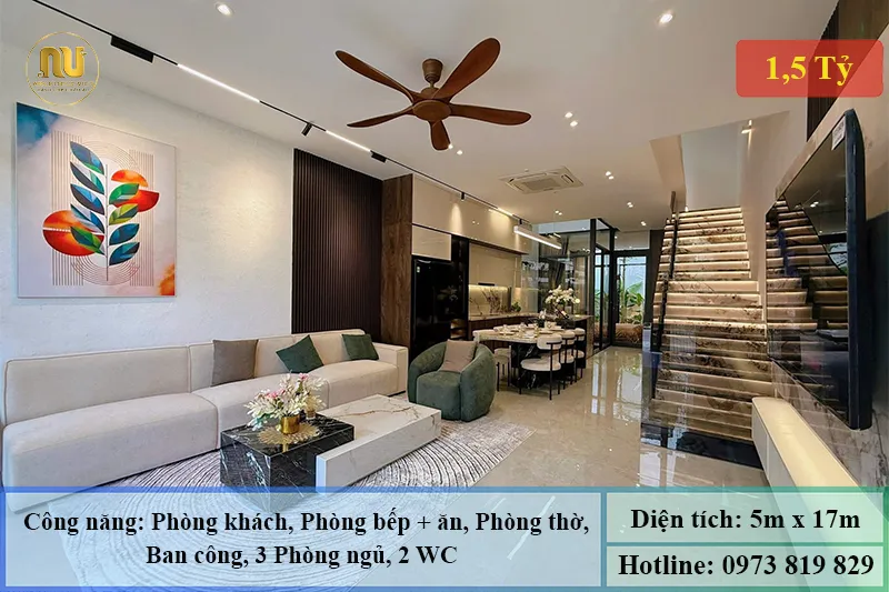 Nhà ống 2 tầng 5x17m