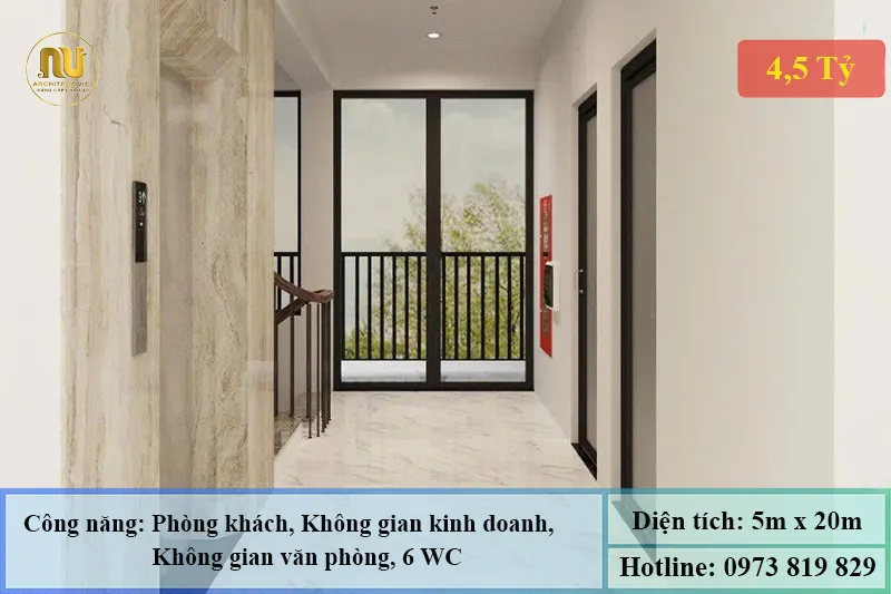 Nhà ống mặt tiền 5m sâu 20m