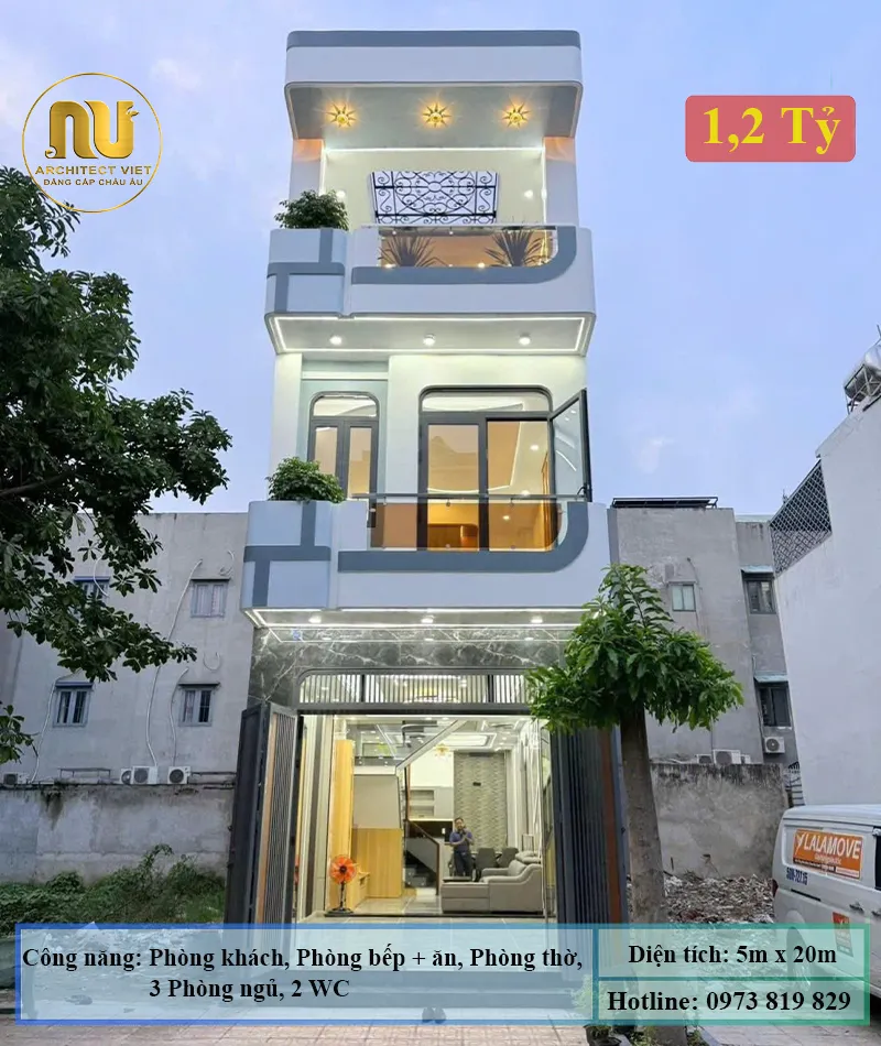 Nhà Phố 3 Tầng 5x20m