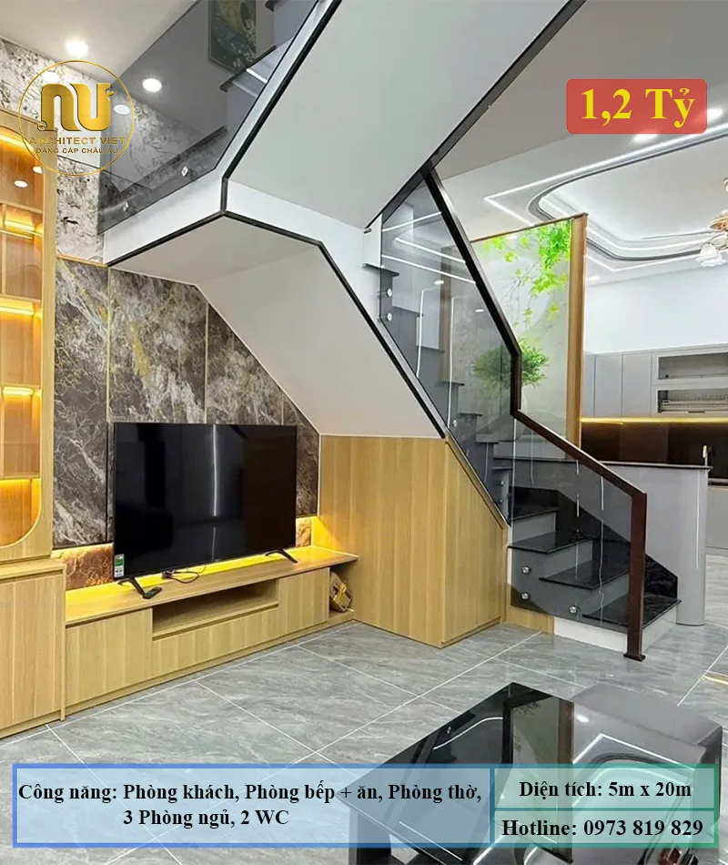 Nhà Phố 3 Tầng 5x20m