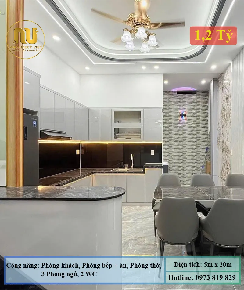 Nhà Phố 3 Tầng 5x20m