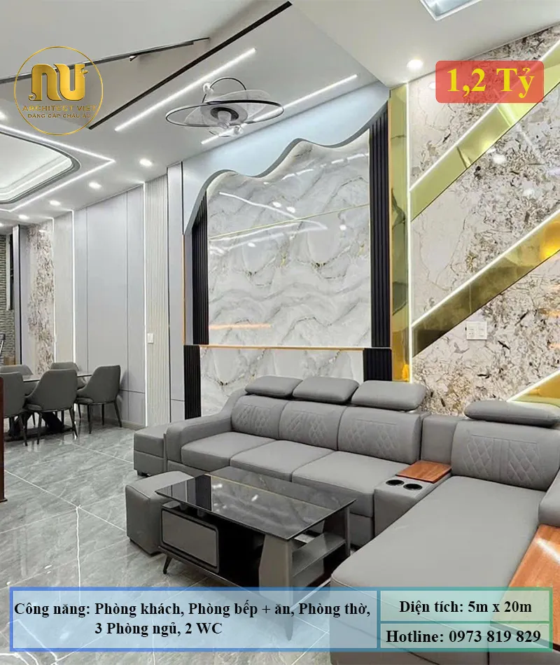 Nhà Phố 3 Tầng 5x20m