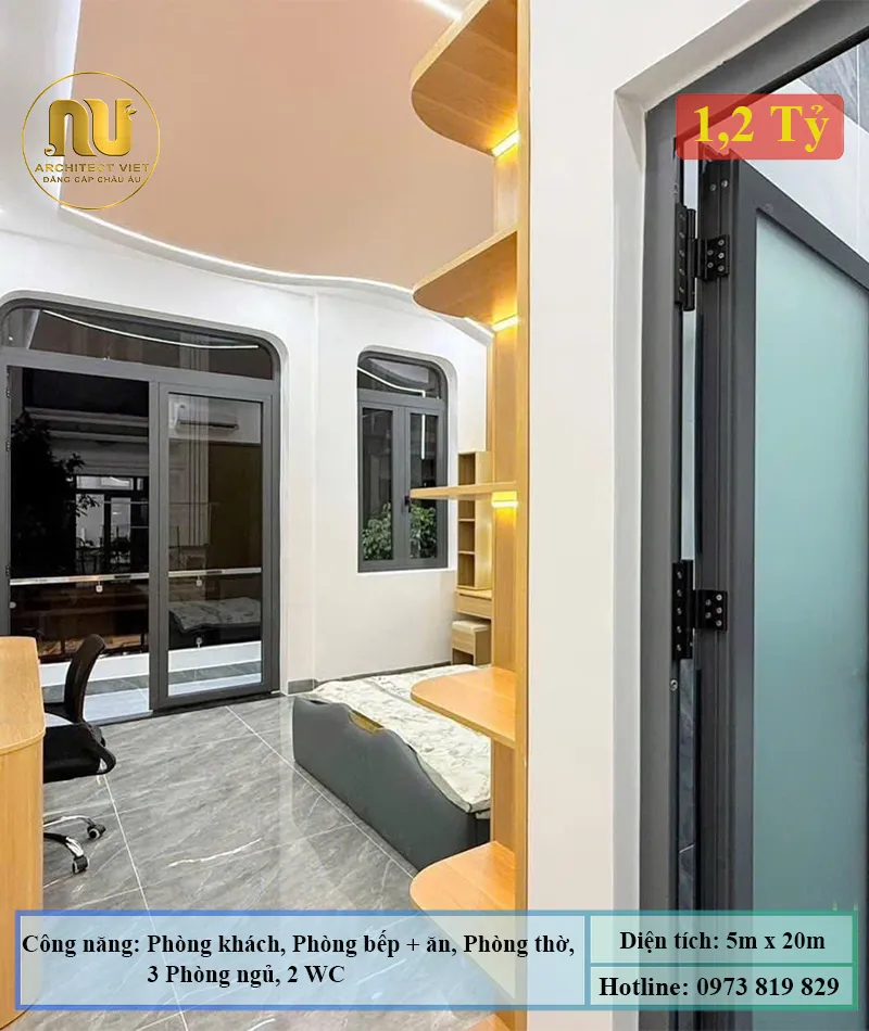 Nhà Phố 3 Tầng 5x20m