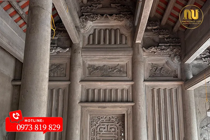 Nhà thờ 70m2 bê tông sơn giả gỗ