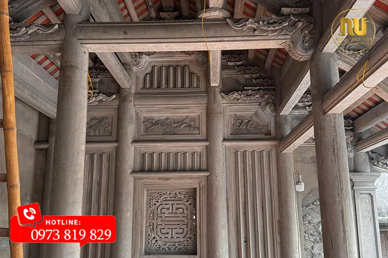 Nhà thờ 70m2 bê tông sơn giả gỗ