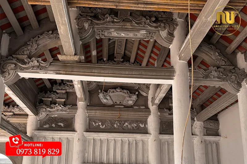 Nhà thờ 75m2 bê tông sơn giả gỗ