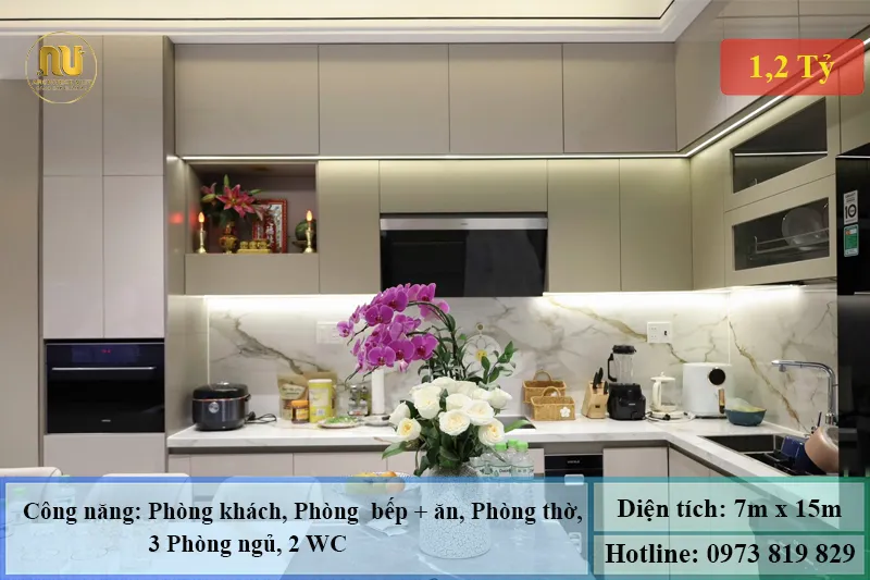 Thiết kế nhà 1 tầng 7x15m