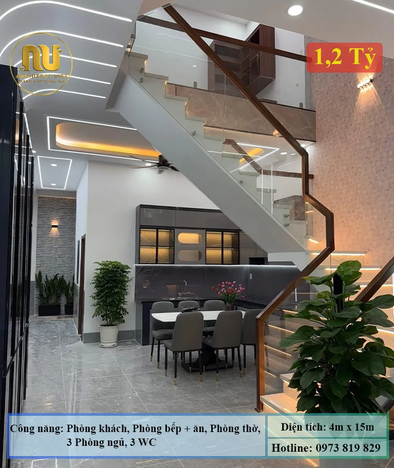 Thiết Kế Nhà 4x15 3 Tầng