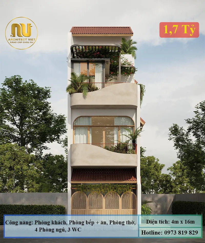 Thiết Kế Nhà 4x16 3 Tầng