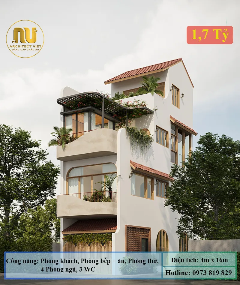 Thiết Kế Nhà 4x16 3 Tầng