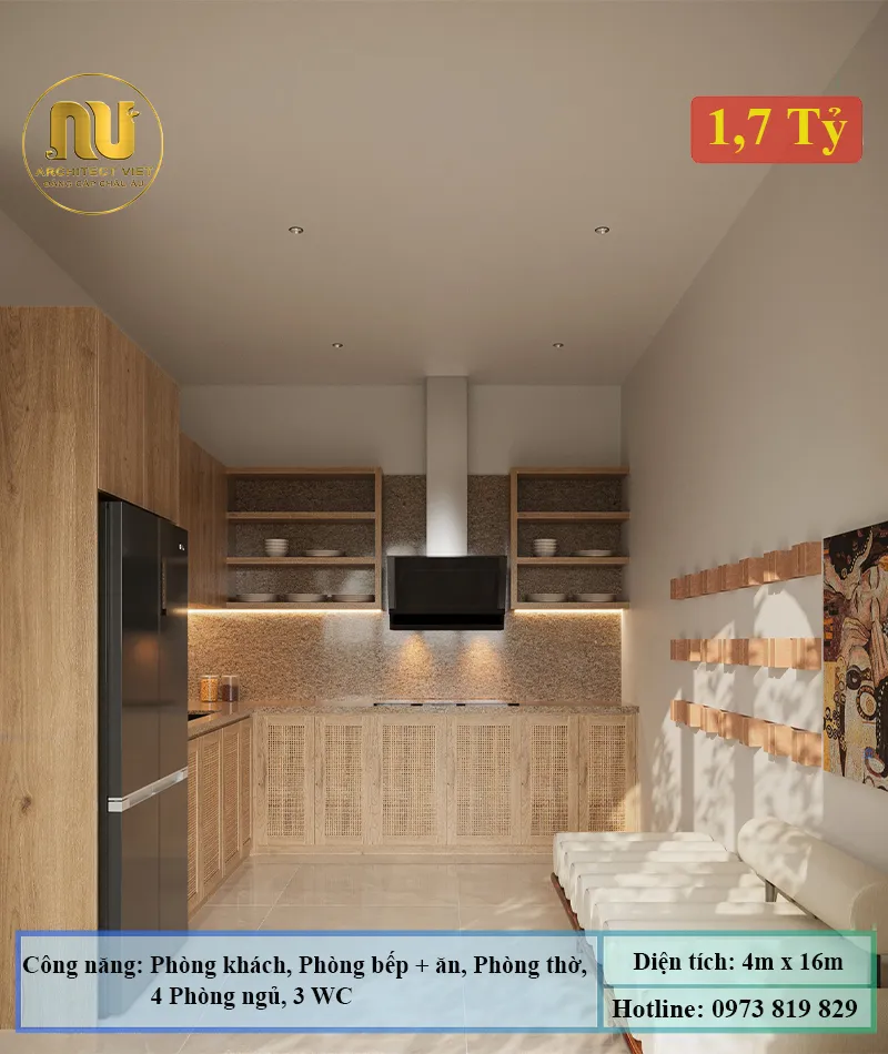 Thiết Kế Nhà 4x16 3 Tầng