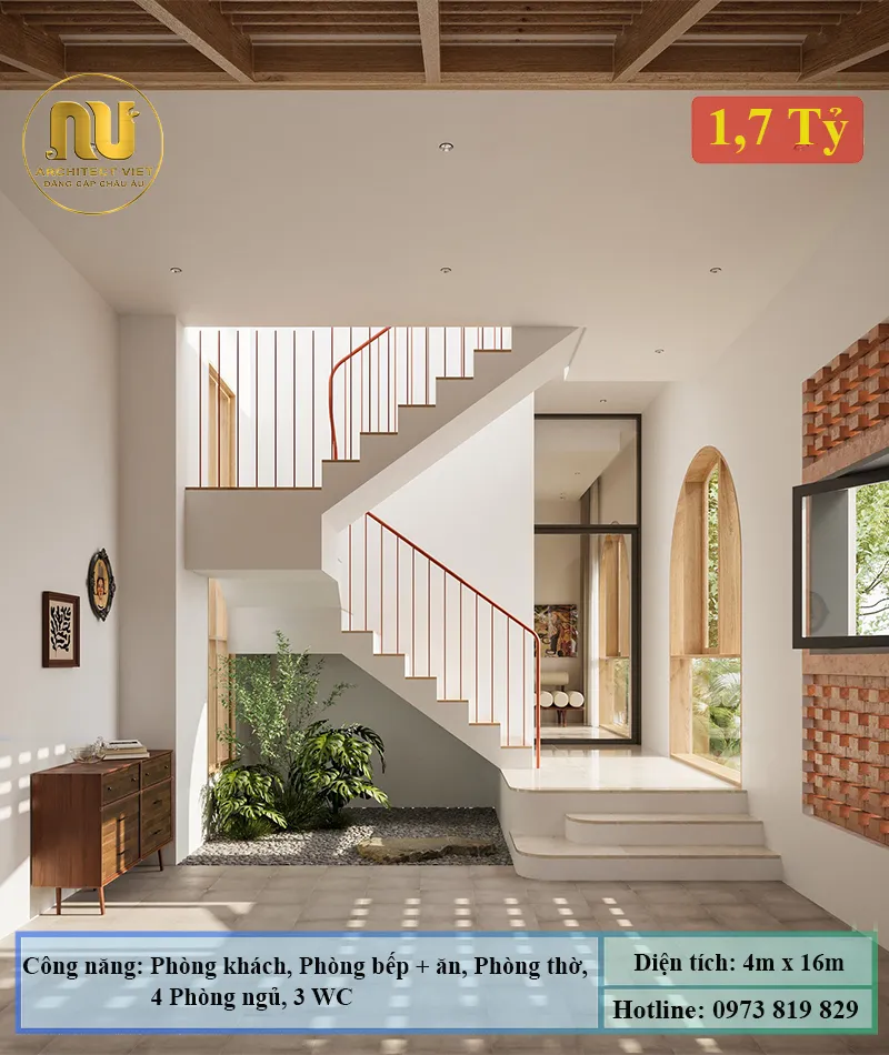 Thiết Kế Nhà 4x16 3 Tầng