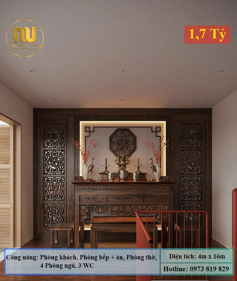 Thiết Kế Nhà 4x16 3 Tầng