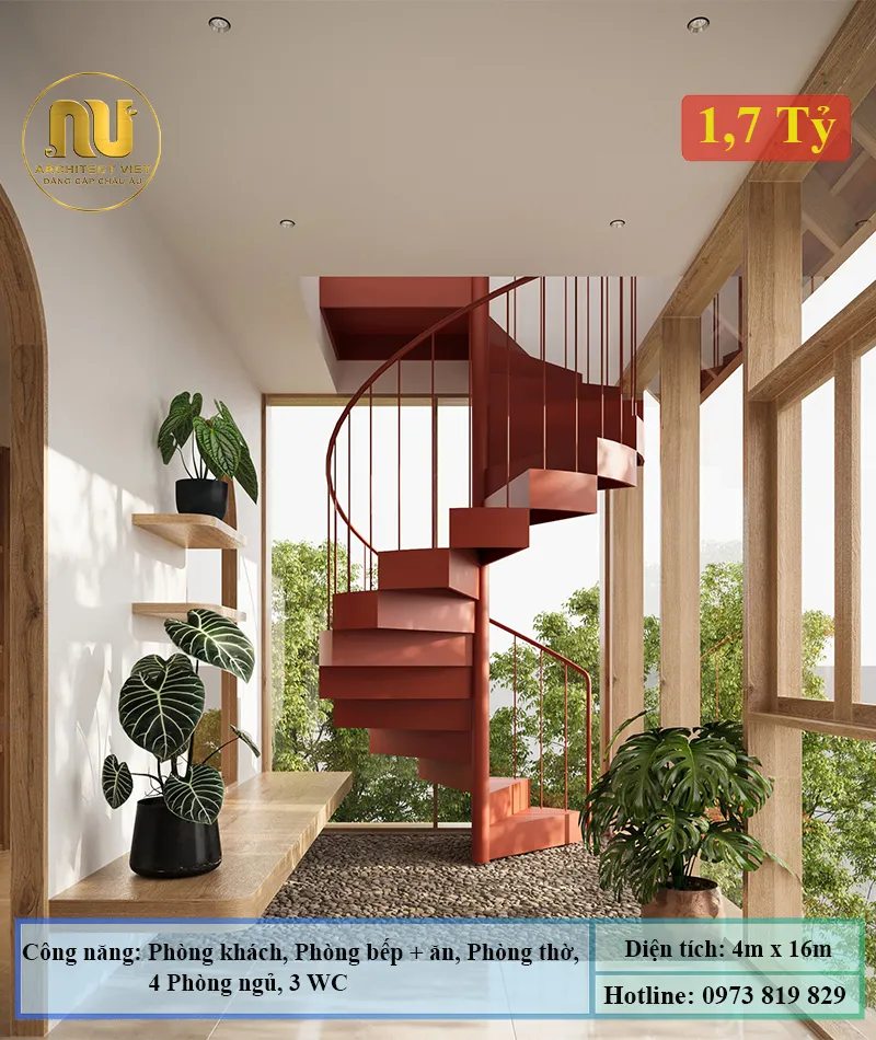 Thiết Kế Nhà 4x16 3 Tầng