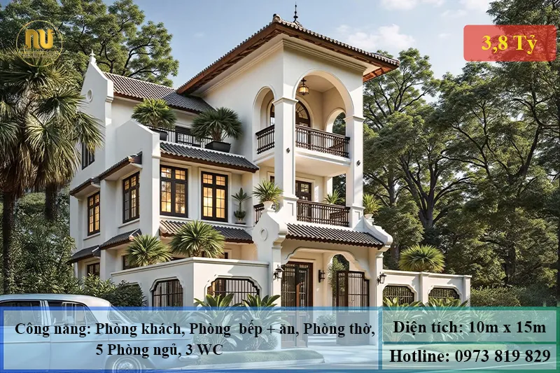 Thiết kế nhà ngang 10m sâu 15m