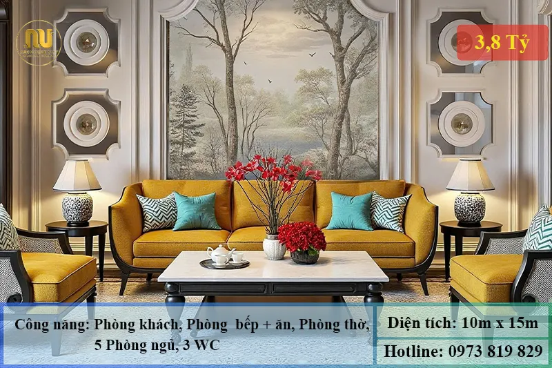 Thiết kế nhà ngang 10m sâu 15m