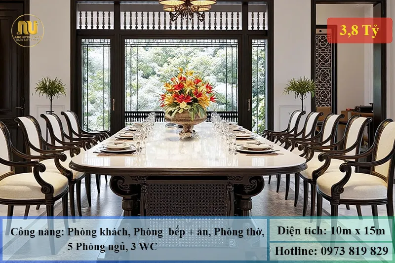 Thiết kế nhà ngang 10m sâu 15m