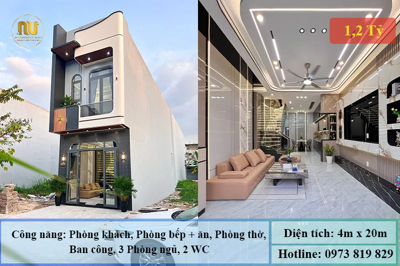 Mặt tiền nhà ống 4m 2 tầng