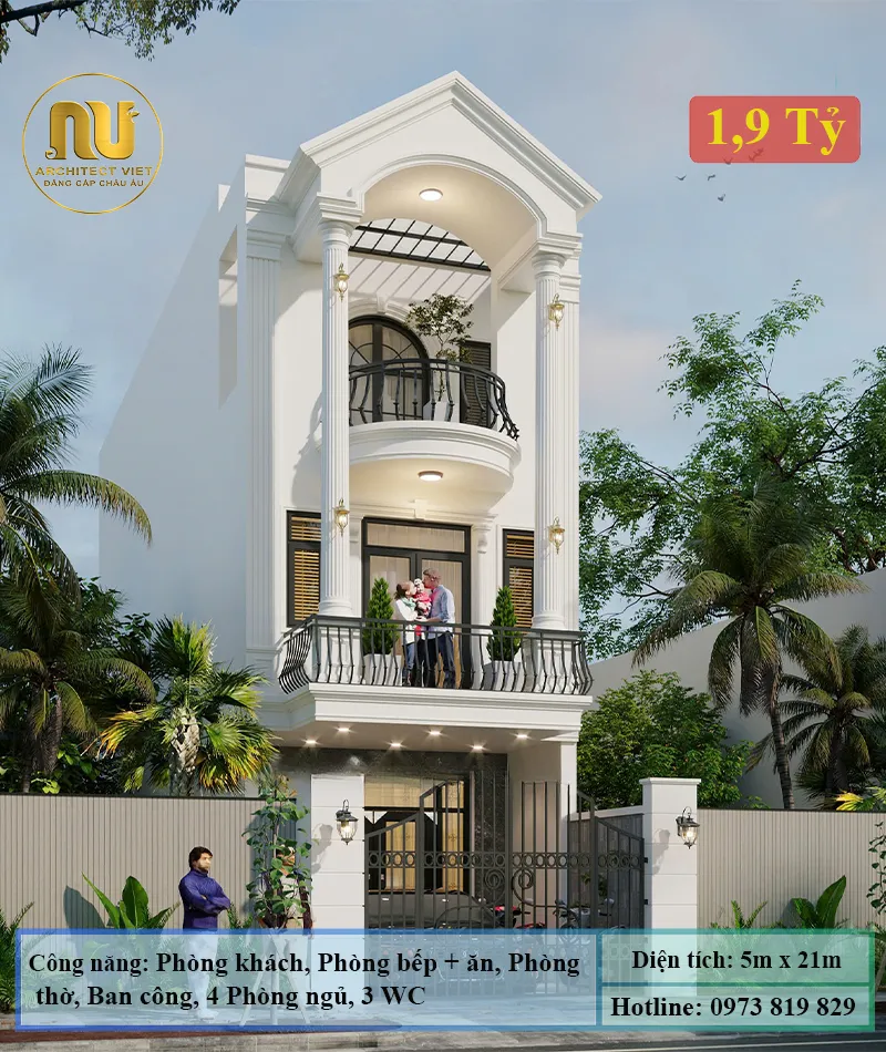 Mặt tiền nhà ống 5m 3 tầng