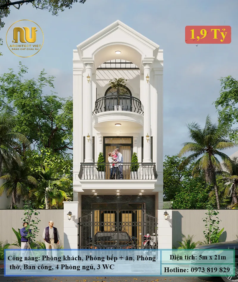 Mặt tiền nhà ống 5m 3 tầng