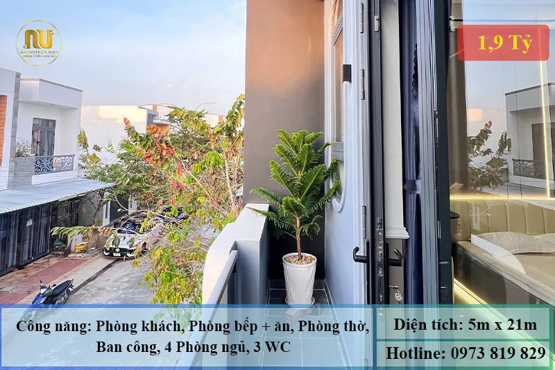 Mặt tiền nhà ống 5m 3 tầng