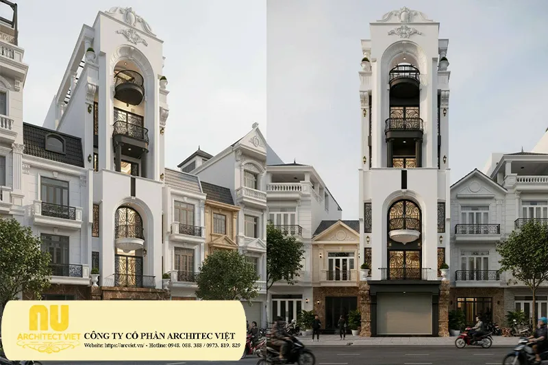 Mặt tiền nhà phố 4m 5 tầng