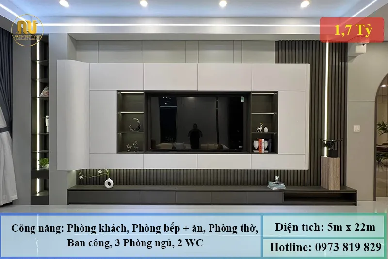 Mặt tiền nhà phố 5m 3 tầng hiện đại