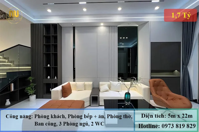 Mặt tiền nhà phố 5m 3 tầng hiện đại