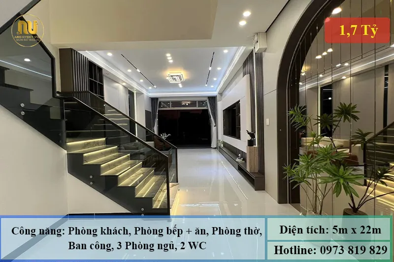Mặt tiền nhà phố 5m 3 tầng hiện đại