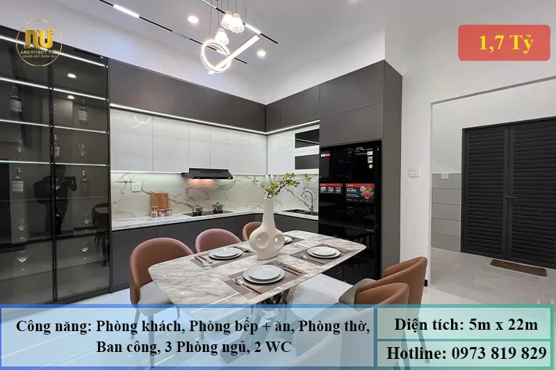 Mặt tiền nhà phố 5m 3 tầng hiện đại