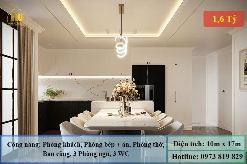 Mẫu biệt thự mặt tiền 10m 2 tầng
