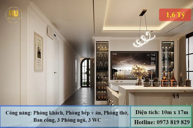 Mẫu biệt thự mặt tiền 10m 2 tầng