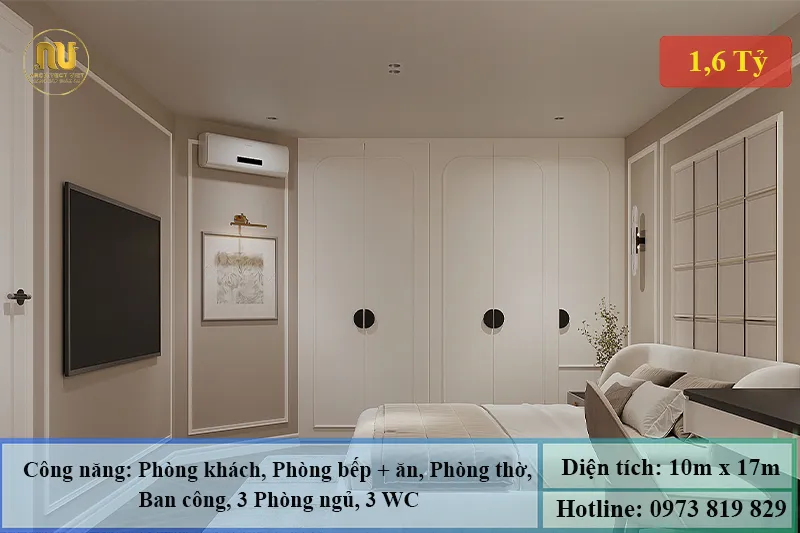 Mẫu biệt thự mặt tiền 10m 2 tầng