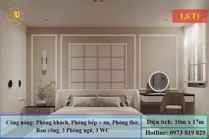 Mẫu biệt thự mặt tiền 10m 2 tầng