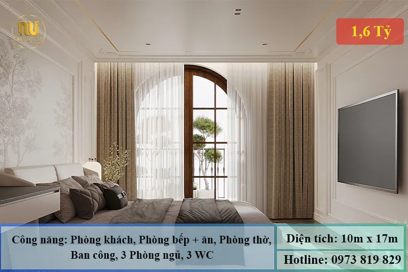 Mẫu biệt thự mặt tiền 10m 2 tầng