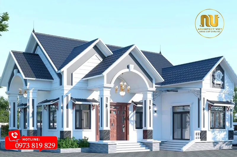 Mẫu nhà 1 tầng mái Thái 150m2
