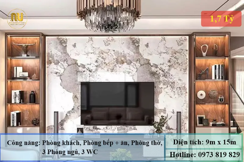 Mẫu nhà 9x15m 2 tầng