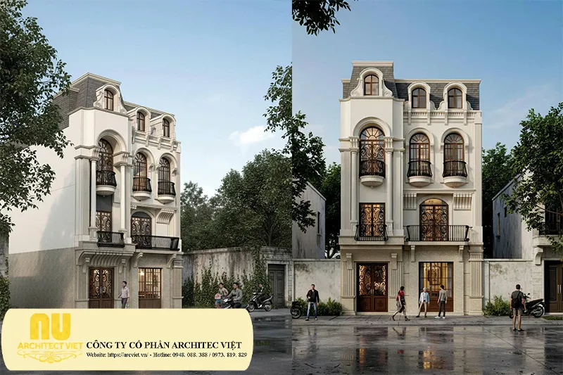 Mẫu nhà mặt tiền 8m 3 tầng