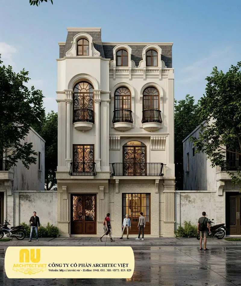 Mẫu nhà mặt tiền 8m 3 tầng